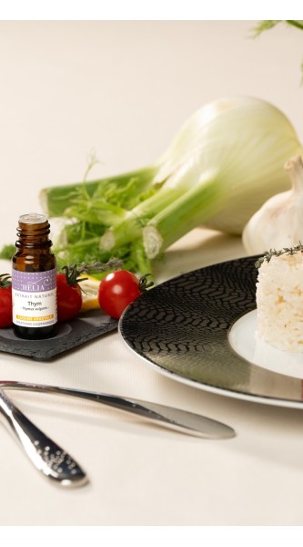 Riz parfumé, cabillaud en papillote et sa sauce au thym